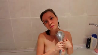 Hairy Sabrina washes her pussy in the shower - free porn in 4K FREE-FULL-PORN.COM